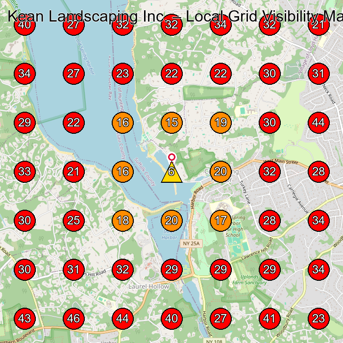 Kean Landscaping Inc. GeoGrid visibility map for Landscape Designer in Syosset